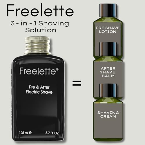 Image of Pre Electric Shave After Shave Lotion Cream - Best For Close Shave - Smooth Irritation-Free Shaving - Shooting and Mousturising Formula Balm. Freelette. Pherolink 3.76 Ounce (Pack of 1), LEMONGRASS