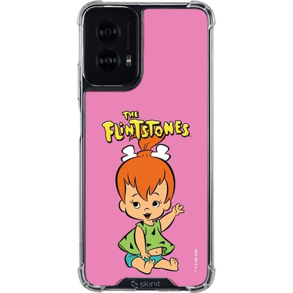 Skinit Clear Phone Case Compatible with Moto G Power 5G (2024) - Officially Licensed The Flinstones Pebbles Flintstone Design