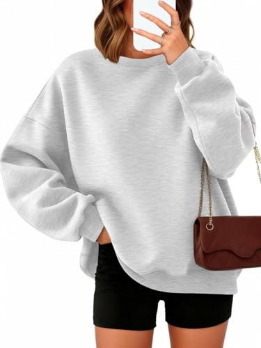 Timuspo Rundhals-Sweatshirt Fleecepullover für Damen,Langarmshirt lässige...