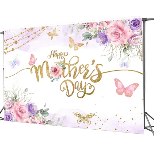 Fondo decorativo Día de la Madre 8x6 pies rosa miniatura 4