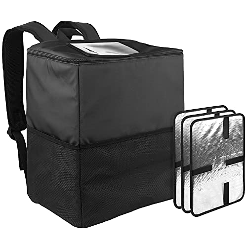 FotoFoto デリバリーバッグ 配達用 ウーバーイーツ 配達バッグ 35L 宅配バッグ 大容量 ピザポーチ お寿司 お弁当 配達用バックバック　耐荷重抜群 防水 宅配用 uberバッグ 下見板張り 3枚付属 宅配デリバリー用 リュック バックバック 業務用フード 出前 配送バッグ 食品配達バッグ 耐久 保温バッグ エコバッグ 買い物バッグ ブラック
