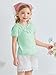 Toddler Girl Lace Peter Pan Collar T Shirts Baby Kids Cute Puff Short Sleeve Blouse Casual Tees Tops 9M-8Y Mint Green