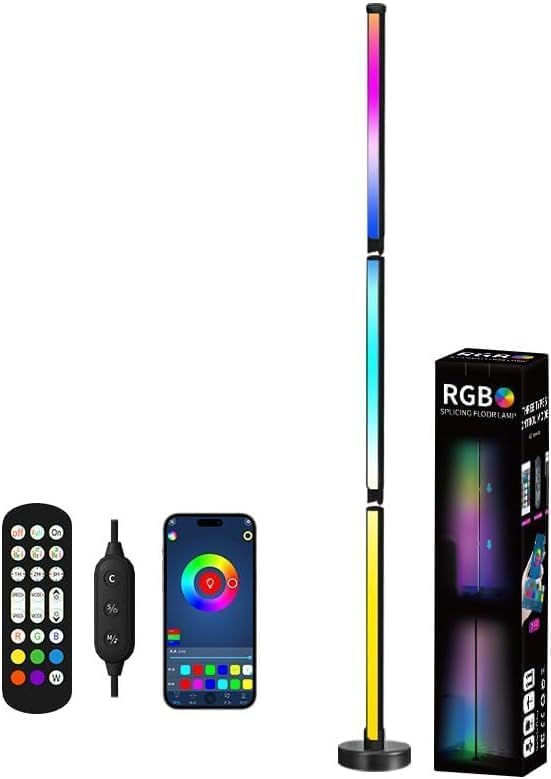 Mukund Corner Floor Lamp Smart RGB LED Corner Lamp with App and Remote Control, 16 Million Colours & 68+ Scene, Timer Setting Ideal for Living Rooms, Bedrooms, and Gaming Rooms (RGB, Small)-image-29