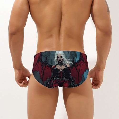 Gothic Queen Skull of Death Mens Swim Briefs Sexy Bikini Swimwear Bathing Suits Trunks2