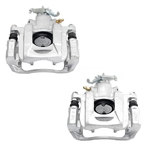 Image of TRQ Rear Brake Caliper Set Zinc Coated Brackets Hardware Compatible with 2008-2016 Chrysler Town and Country 2008-2016 Dodge Grand Caravan 2012-2015 Ram C V 2009-2014 Volkswagen Routan
