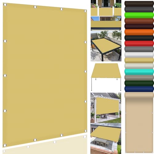 Voile d'ombrage imperméable anti UV crème pour résoudre le manque d'ombre au jardin