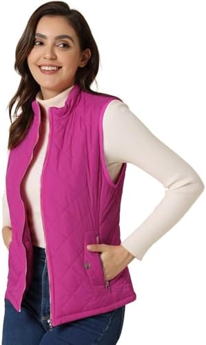Allegra K Women's Puffer Vest Stand Collar Lightweight Gilet Quil...