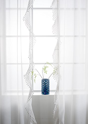 Driftaway Ava Lace And Crochet Trim Voile Sheer Window Curtains Rod Pocket 2 Panels Each 42 Inch By 84 Inch Off White #TOP1