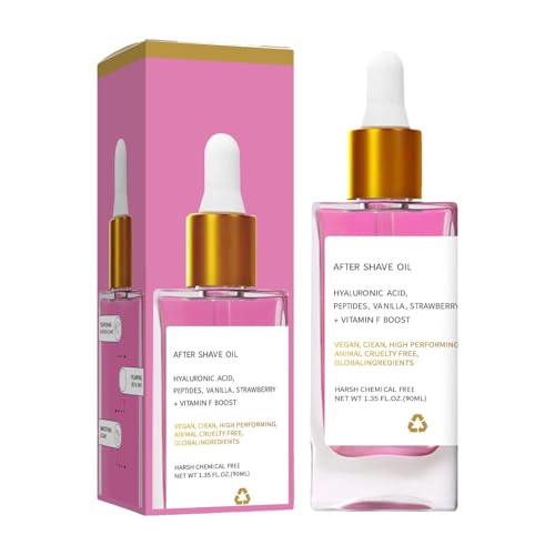 Strawberry Vanilla After Shave Oil Vainilla De Fresa Después Del Aceite De Afeitado, Aceite De Fresa Para Después Del Afeitado Para Previene Los Pelos Encarnados Y La Sequedad 90 Ml
