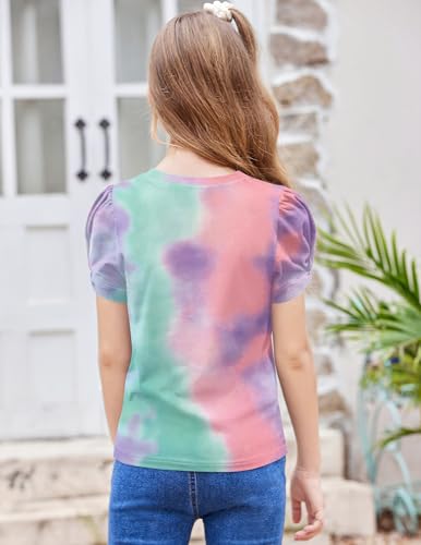 Image of Arshiner Girls T Shirts Twist Short Sleeve Summer Shirts Fashion Crewneck Tops Tee Blouse