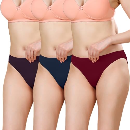 Image of London Hills Panty Set for Women Super Combed 100% Pure Cotton | Underwear for Women Combo | Seamless Panties for Woman | Lingerie for Women's Combo | Hipster Panty'| Pack of 3, Colors May Vary