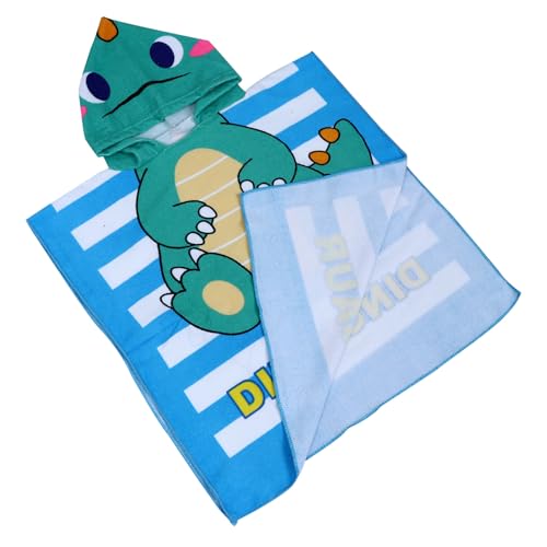 CHILDWEET Toalla de Baño Capucha Fibra Superfina Verde, Absorbente y Suave, Diseño Creativo de Dibujos Animados para Playa y Piscina