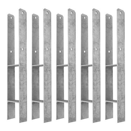 Wickey MasterLock H-Anker - Befestigung, Verankerung aus feuerverzinktem Stahl für Spieltürme, Schaukeln, Stelzenhäuser, Gartenzaun, Pfosten - 90x90 mm, Stärke 6 mm (5)