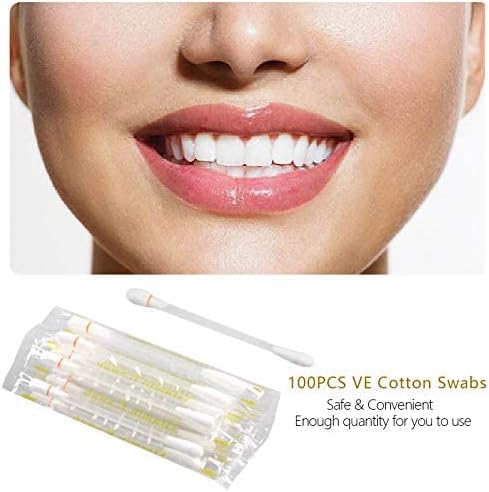 100Pcs Lips Oil Cotton Swabs Disposable Oil Q-tip Applicators for Protect Lip Gum Anti-Dry Moisture Use Before Teeth Whitening