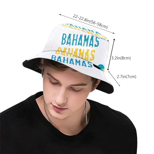 Image of Bahamas Flag Bucket Hats Fashion Sun Cap Packable Flag Fisherman Hat for Women Men Summer Travel Hat