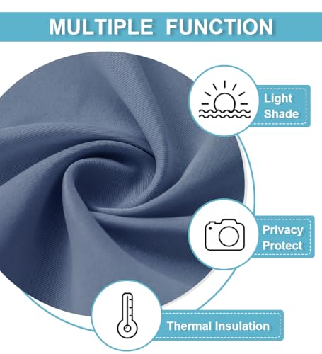 RYB HOME Classroom Door Window Cover, Blackout Shades for Classroom Windows and Doors Cover Lockdown Shades, Room Darkening Design Blocks Views, W 12 x L 30, 1 Panel, Stone Blue