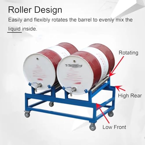Heavy Duty Drum Cradle with Wheels - Steel Dispensing Stand for Workshops & Garages, Durable Drum Handling Solution for Easy Transport & Storage