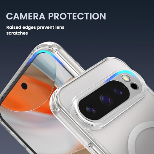 Image of Ruky for Google Pixel 9 Pro XL Case Compatible with MagSafe, Transparent | with Privacy Screen Protector, Clear Shockproof Protective Slim Phone Case for Google Pixel 9 Pro XL 6.8 inch, Transparent