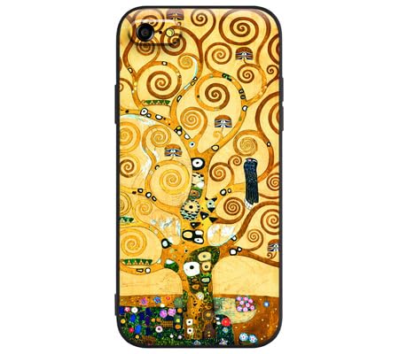 Compatibile con iPhone SE (2020)/iPhone 7/8 Art Cellphone Case Famous Painting Artwork Alta Definizione Giclée Level Riproduzione Stampa su TPU+PC Mobile Phone Cover (Tree of Life by Gustav Klimt)
