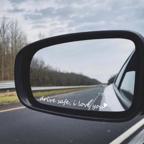 Image of 5X I Love You Drive Safe Mirror Sticker For Car, Drive Safe I Love You Decal, Rearview Mirror Decal, Car Stickers And Decals For Couple Boyfriend Girlfriend, Romantic Cars Rearview Mirrors Accessories