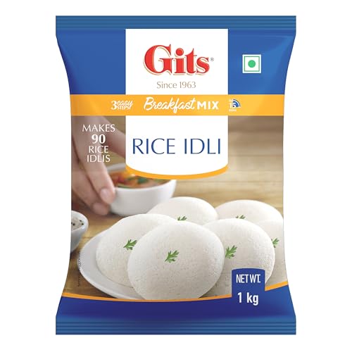 Image of Gits Instant Rice Idli Breakfast Mix,Makes 90 Rice Idlis, Pure Veg, Authentic South Indian Breakfast Recipe, 1Kg (Pack of 2)