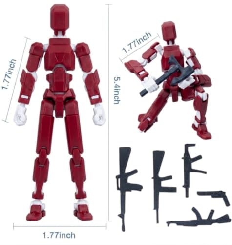 Image of (Do it Yourself) Action Figure Toys,DIY Assembly Dummy 13 Action Figures,Articulated Joints Robot,Gift Idea for Teens & Adults for 14+ (Red Armor White, Red Armor White)