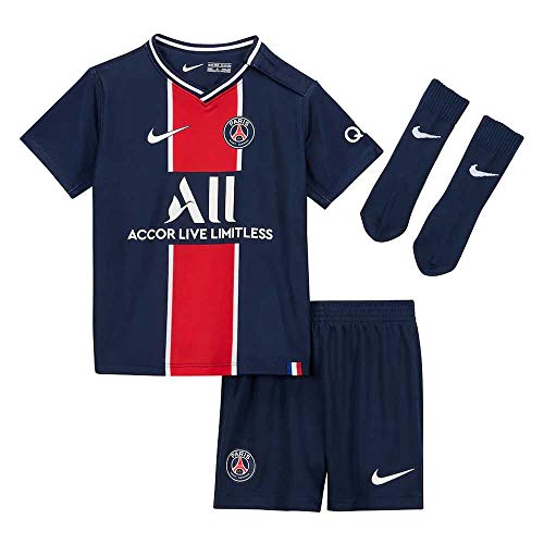 Kit Nike PSG ensemble de football mixte enfant maillot et short de sport respirant bleu