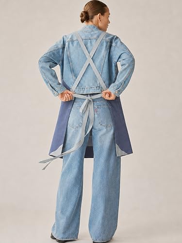 Image of Work Apron - Stylish Cotton Apron with Rip Stop Weave, Waterproof & Breathable Membrane, Durable Tear Resistant, Chef, Kitchen, BBQ, Workshop & Gardening Apron-Forest Green