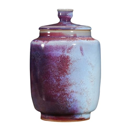 SOBOLON Contenedor de Azúcar Recipiente for almacenar té a Granel Hecho a Mano, Tarro de cerámica Sellado, Individual, Adornos artesanales Chinos Retro Contenedor de Café