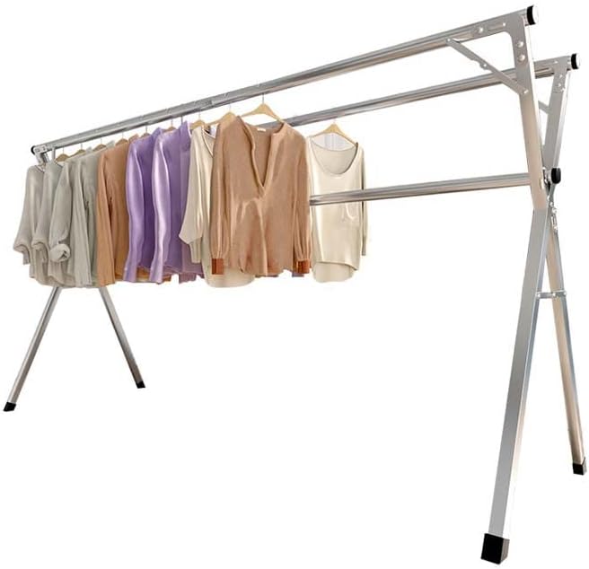 YSUEFIJO Perchero de secado de ropa para lavandería, estante plegable de alta resistencia, estante de ahorro de espacio, soporte de secadora de ropa