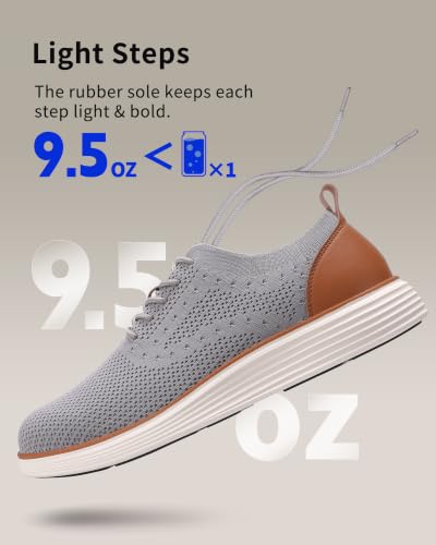 Image of VILOCY Men's Casual Dress Sneakers Lace-Up Oxfords Business Mesh Breathable Walking Shoes Tennis Comfortable