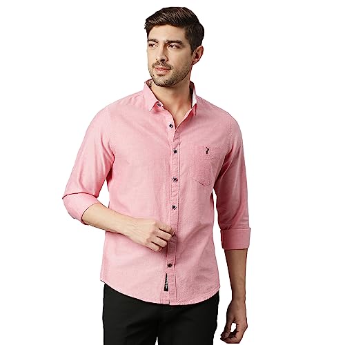 Image of Thomas Scott Men Premium Slim Fit Solid Cotton Twill Full Sleeve Shirt