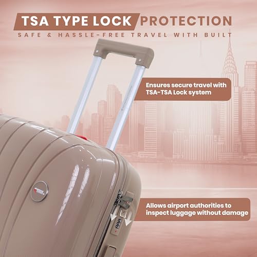 Image of AMERICAN TRAVELLER New York Bag | Spinner Trolley Luggage | Durable Hard Shell , TSA Type Lock , Spinner Trolley Luggage, 360 Disc Spinner Wheels
