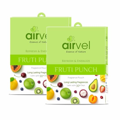 Image of Airvel Fruity Punch Fragrance Pouch 12pcs (10g Each) | Bathroom Freshener | Toilet Freshener | Air Freshener | Non-Toxic, Safe | Long-Lasting Freshness Up to 30 Days