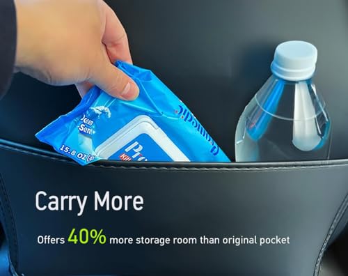 Image of LunaBox Seat Back Protector - Wear Resistant Seat Protector, Seat Back Kick Mats with Bigger Organizer Pocket - 2 PCS (White)