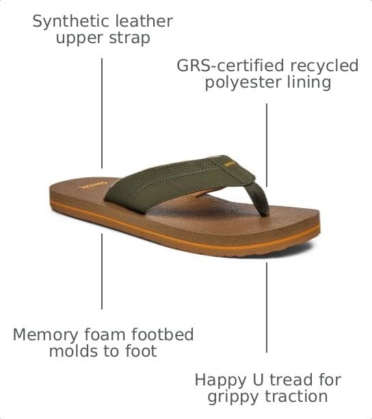 Image of Sanuk Beer Cozy IV Mens Flip Flops - Memory Foam Beach Sandals