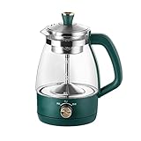 HAPED Hervidor eléctrico de 1 L, olla de té de vidrio resistente al calor con filtro de vapor automático Spray de vidrio borosilicato tetera para agua caliente té o café