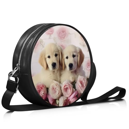 Round Clutch Purses for Women, Leather Shoulder Crossbody Circle Purse Wallet with Adjustable Strap