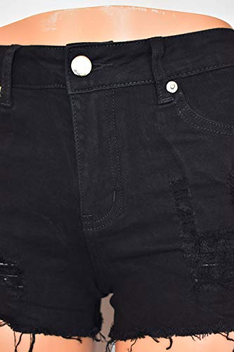 Aodrusa Womens Ripped Denim Shorts Mid Waist Sexy Short Cutoff Distressed Black Us 8-10 #TOP4