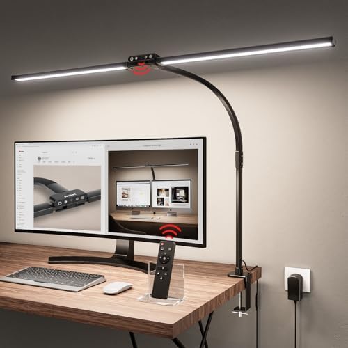 Jeebel LED Clamp Desk Lamp 24W 80 cm Double Head Lamp with Clamp ...