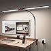 Jeebel Lámpara de Escritorio Pinza LED 24W 80cm Lampara de Doble Cabezal con Pinza 9.5cm, Mando Distancia, Giratorio 360°, 1800LM Luz Ordenador para Pintar, 10 Temperatura Color 10 Niveles Brillo