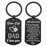 Feeldeal Gifts For Dad From Daughter - Drive Safe Keychain, Happy Birthday Dad, Christmas Father's Presents Idea