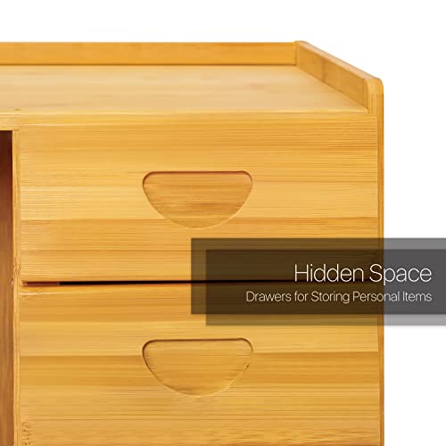 MoNiBloom Natural Bamboo Three Drawer Nightstand #TOP21