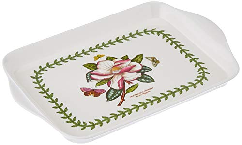 Portmeirion x Botanic Garden Melamine Scatter Tray - Magnolia Motif for Serving Drinks, Snacks, or Everyday Use