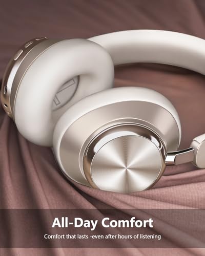 Image of Wentronic Y03 Bluetooth Headphones Wireless Active Noise Cancelling Over Ear Headphones 48 Hours Playtime High Sound Quality 6 EQ Music Mode Headphones with Soft Ear Cushion - Starlight