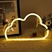 AOOTE Nube de Luz de Neón, Nube en forma de LED Signo, Decoración Nube Luces de Neón Por Batería o USB, Nube Señal de Neón para Niños Dormitorio, Fiesta de Cumpleaños, Bar, Navidad, Luz Cálida