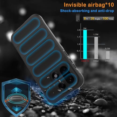 Image of ShieldTech AirGuard Series Back Cover Case for OnePlus 15 | Microfiber Lining | Airbag Cushion Drop Protection | Shockproof Silicone Back Cover Case | Anti Slip Grip - Black for OnePlus 15