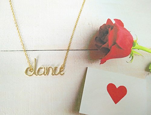 Charm Script Dance Pendant Necklace Girls Gifts2