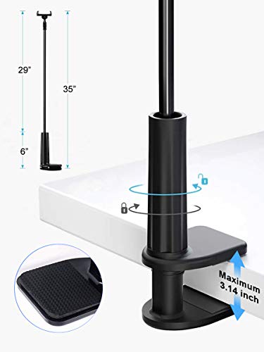 Eaxxfly Suporte de telefone para cama de pescoço de ganso, grampo de braço longo flexível para mesa,