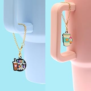 Pabucle Charm Accessories for Stanley Cup 10 PCS Cute Coffee Charm for Tumbler Gifts for Women
